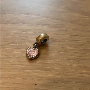 Dangle pink enamel heart